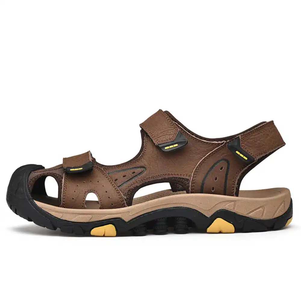 Sandal pantai kulit sapi alami - Different Aquatic Sports ulasan dan harga